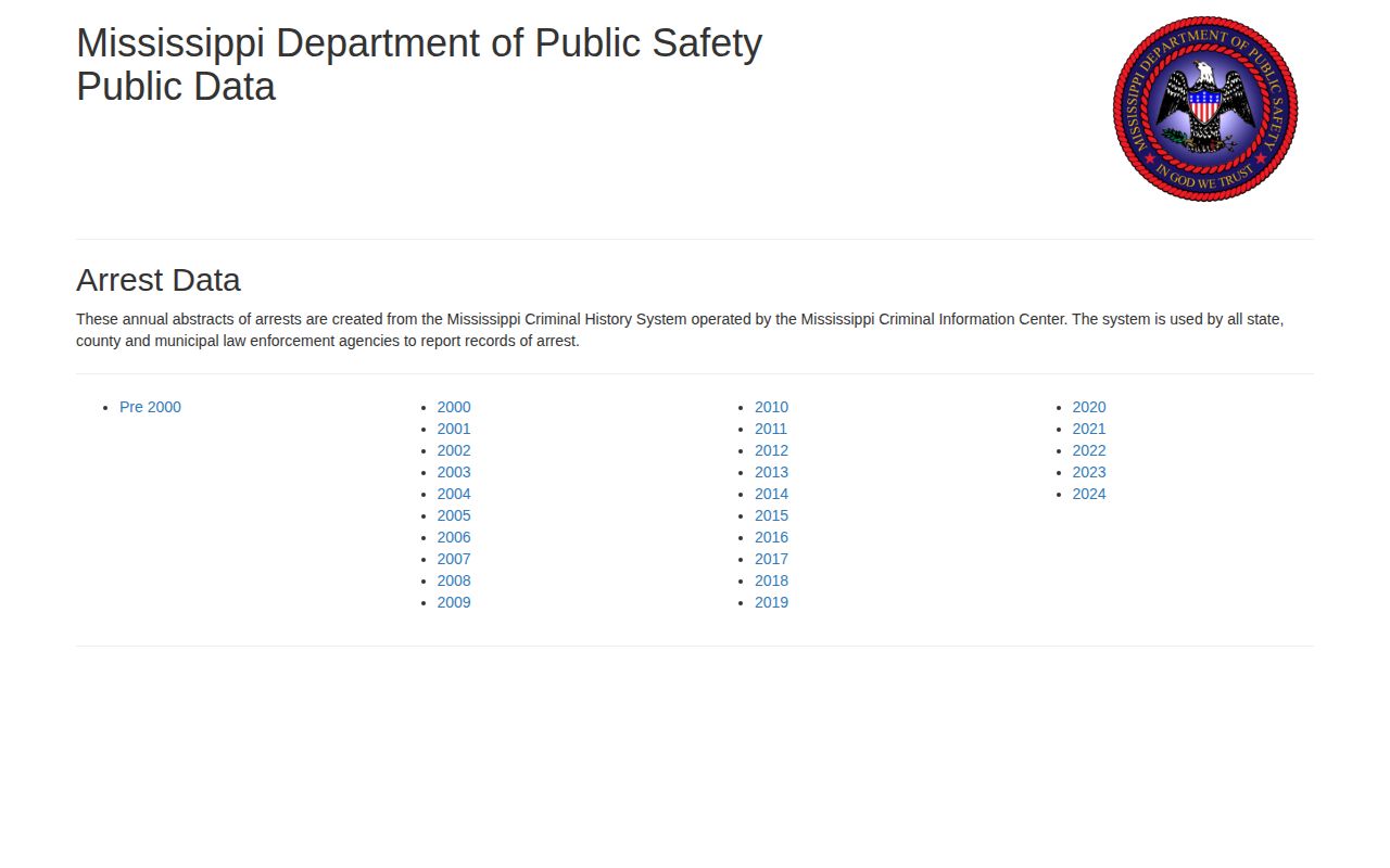 Lafayette County arrest-data portal source