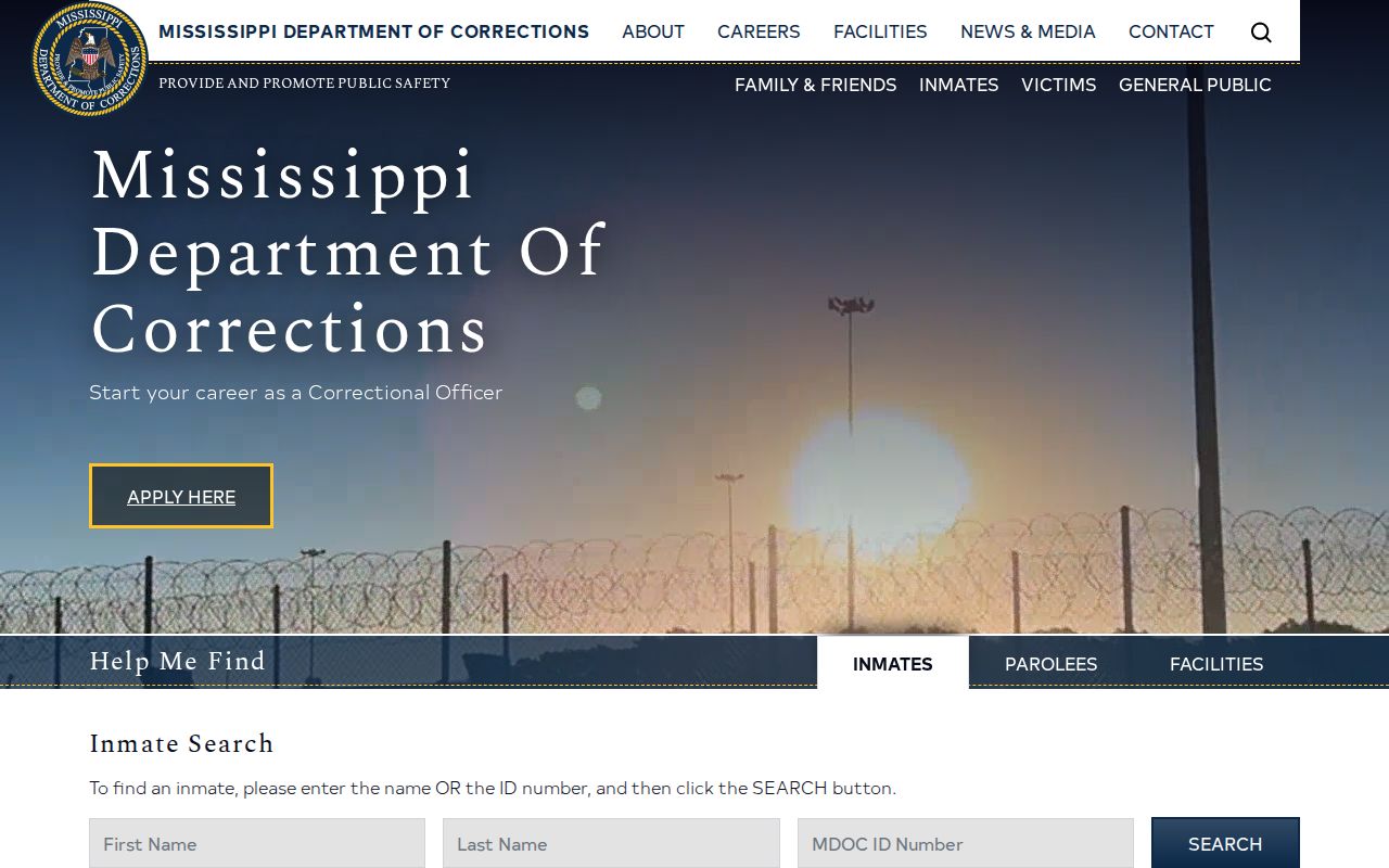 Lafayette County state custody record lookup through Mississippi Department of Corrections